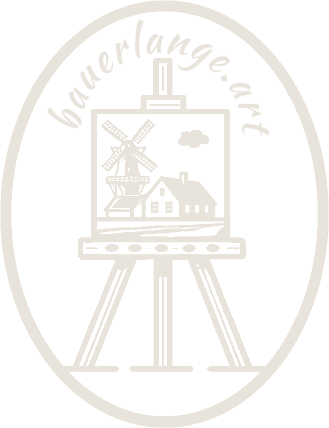 Logo bauerlange.art: Staffelei mit Windmühle